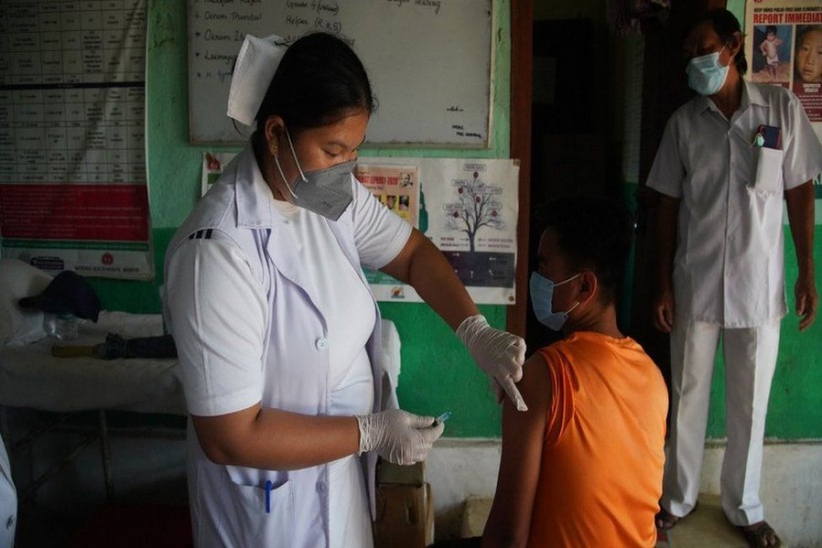 Ten people were vaccinated after a trial drone delivery to a remote clinic in Manipur -  Photo:  ICMR