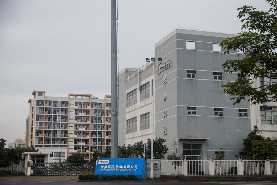 A general view shows a manufacturing plant of Universal Electronics Inc in Qinzhou, Guangxi Autonomous Region, China, April 13, 2021. REUTERS/Thomas Peter