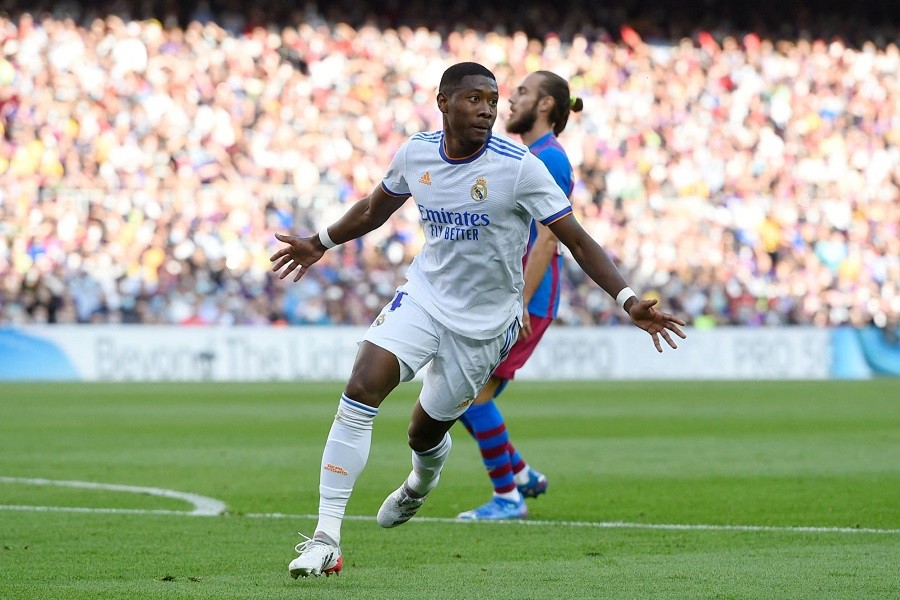 David Alaba celebrating the first goal of Real Madrid. Photo: Goal