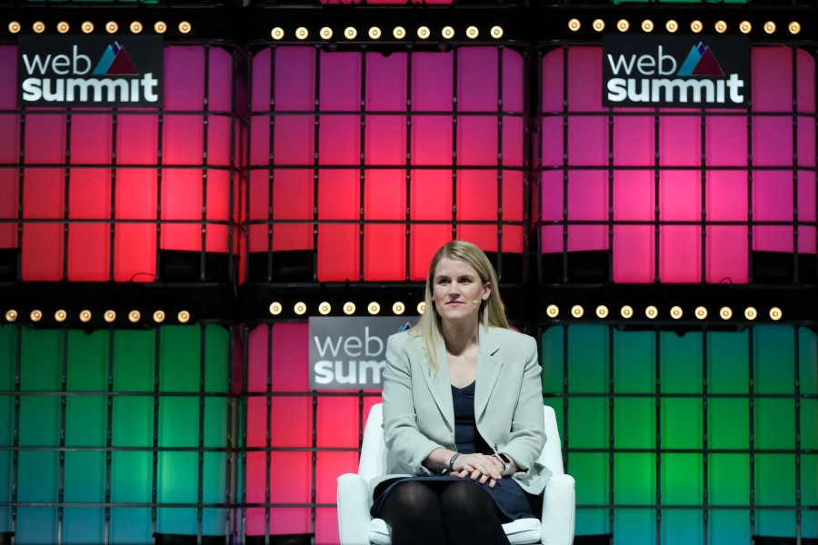 The Facebook Whistleblower Frances Haugen looks on during the opening ceremony of Web Summit, Europe's largest technology conference, in Lisbon, Portugal on November 1, 2021 — Reuters photo