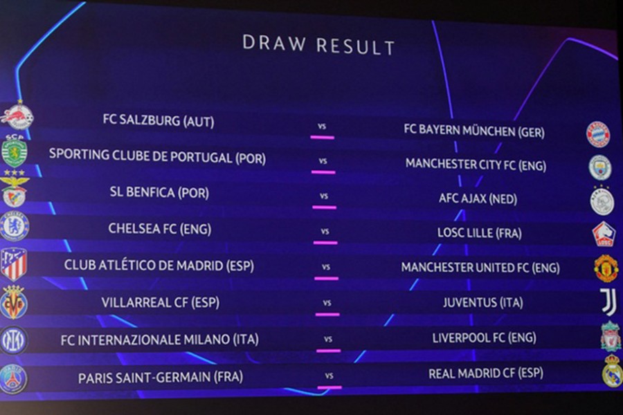 PSG face Real Madrid, MU v Atleti in revised CL last-16 draw