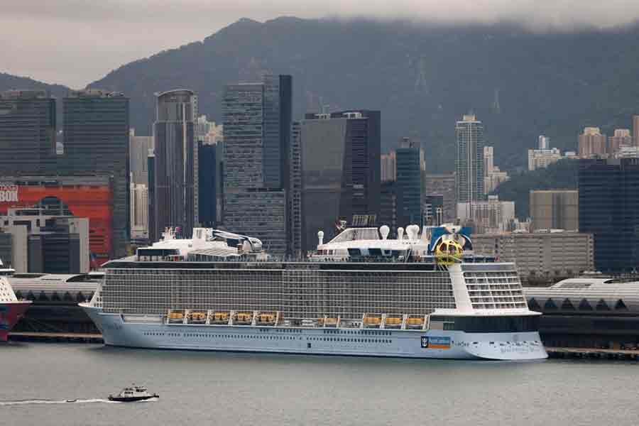 The Royal Caribbean cruise ship "Spectrum of the Seas" is seen docked at the Kai Tak Cruise Terminal in Hong Kong on October 22 last year. -Reuters file photo