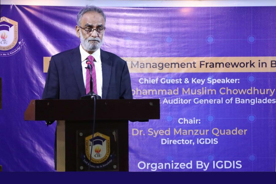 Mohammad Muslim Chowdhury, Comptroller and Auditor General of Bangladesh spoke at the event