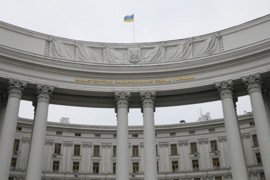 A general view shows the headquarters of the Ukrainian Ministry of Foreign Affairs in Kiev, Ukraine March 26, 2018. REUTERS/Valentyn Ogirenko/File Photo