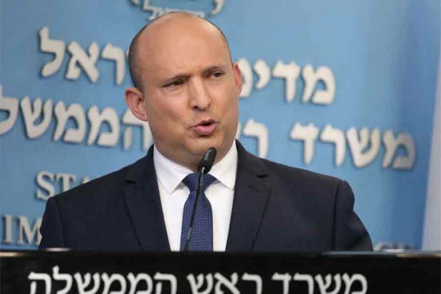 Israeli Prime Minister Naftali Bennett speaking during a press conference at the Prime Minister's Office in Jerusalem on January 2 this year –Reuters file phto