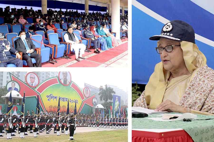 Prime Minister Sheikh Hasina addressing the opening ceremony of the Police Week-2022 through a videoconference –PID Photo