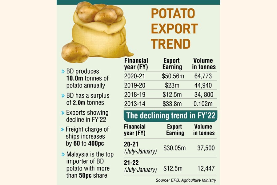 Vessel, freight problems hit potato export