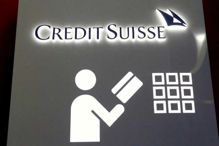 The logo of Swiss bank Credit Suisse is seen at a branch office in Zurich, Switzerland, November 3, 2021 – Reuters/Files