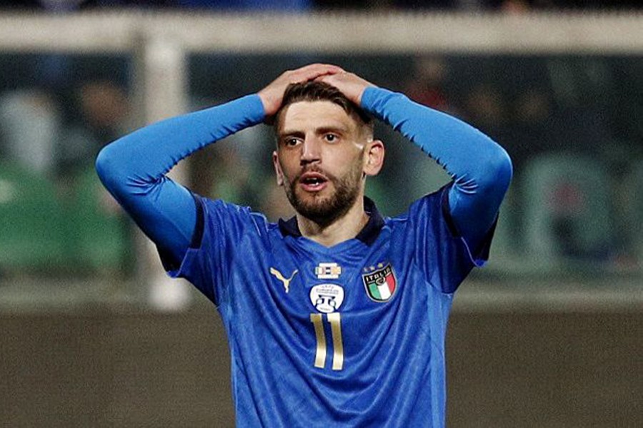 Italy's Domenico Berardi reacts after the match —  Reuters photo