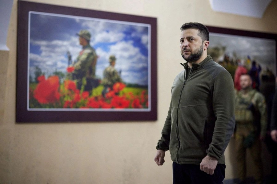 Ukraine's President Volodymyr Zelenskiy attends an award ceremony for members of the National Guard in Kyiv- Reuters photo