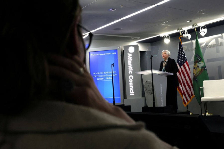 U.S. Treasury Secretary Janet Yellen makes a speech about the current and future state of the U.S. and global economy at the Atlantic Council in Washington, US on April 13, 2022 — Reuters/Files