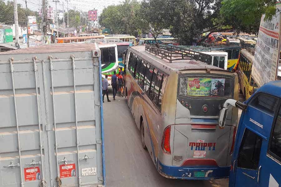 Transport workers go on indefinite strike in Dinajpur