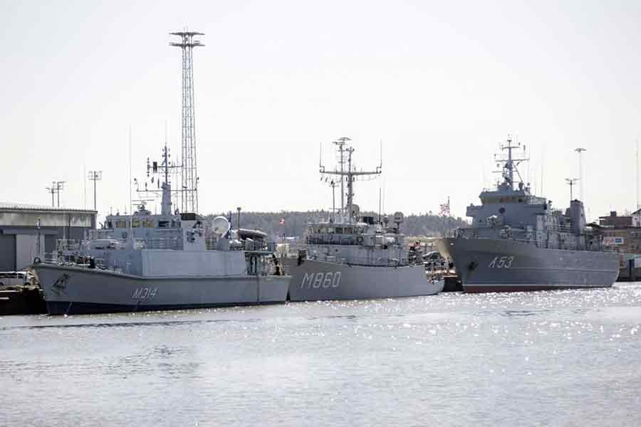 Three NATO warships arriving in the Finnish southwestern coastal city of Turku on Monday to train with Finland's coastal fleet –Reuters photo