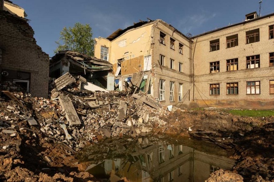 A view of a school that was bombed in Kramatorsk, as the evacuation of the city residents is almost complete, amid Russia's invasion of Ukraine, in Donetsk region, Ukraine April 25, 2022 – Reuters/Files