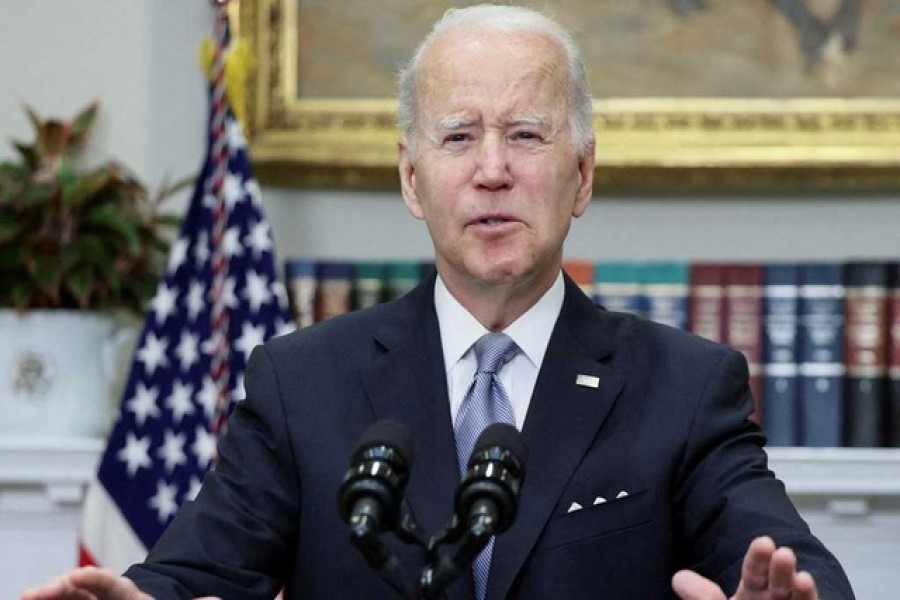 US President Joe Biden during a speech in the Roosevelt Room at the White House in Washington, US, April 21, 2022 – Reuters/Evelyn Hockstein