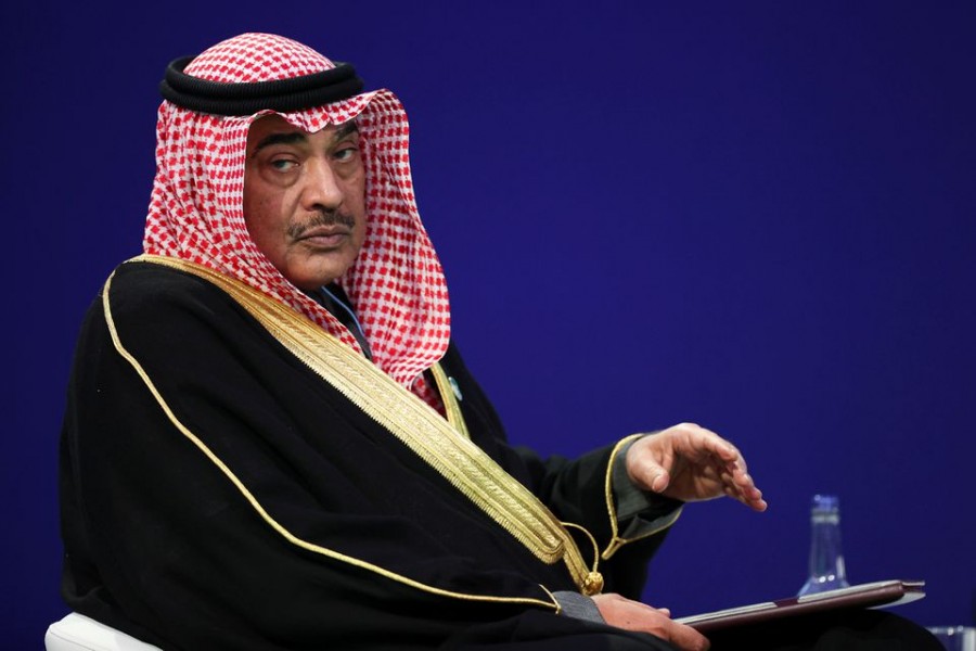 Kuwait's Prime Minister Sheikh Sabah al-Khalid al-Sabah waits before speaking during the UN Climate Change Conference (COP26) in Glasgow, Scotland, Britain, November 2, 2021. REUTERS/Hannah McKay/Pool/File Photo