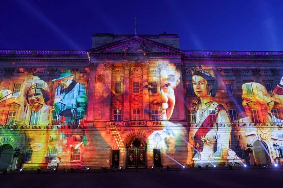 Projections are displayed on the front of the Buckingham Palace during the lighting of the principal jubilee beacon, as part of Britain's Queen Elizabeth's Platinum Jubilee celebrations, in Britain on Thursday –Reuters photo