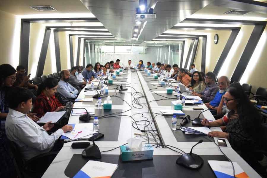 Participants at a pre-budget dialogue organised by Bangladesh Health Watch and Unnayan Shamannay