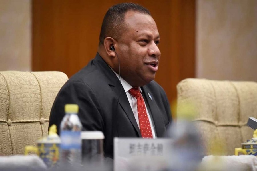 Fiji's Minister for Foreign Affairs Inia Seruiratu speaks during a meeting with Chinese Foreign Minister Wang Yi at Diaoyutai State Guesthouse in Beijing, China June 11, 2019. Wang Zhao/Pool via REUTERS