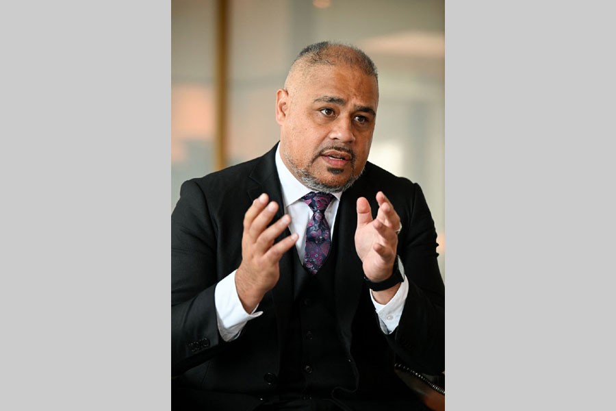 New Zealand's Minister of Defence Peeni Henare speaks during an interview with Reuters on the sidelines of the 19th Shangri-La Dialogue in Singapore June 11, 2022. REUTERS/Caroline Chia