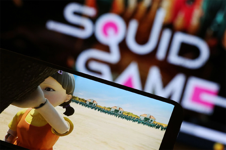 The Netflix series "Squid Game" is played on a mobile phone in this picture illustration taken on September 30, 2021 — Reuters/Files