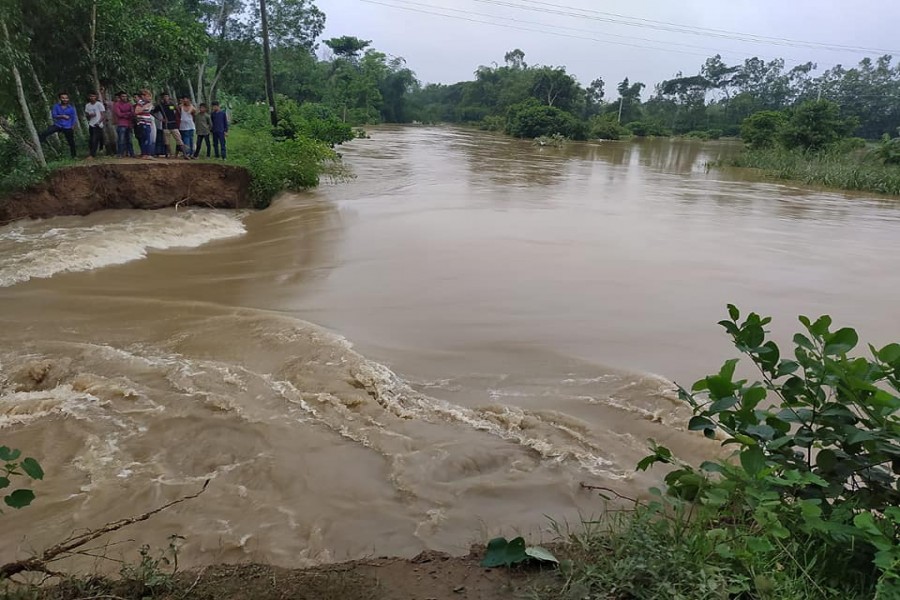 Four villages inundated as dam collapses in Feni