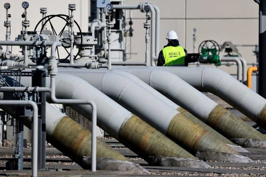 Pipes at the landfall facilities of the 'Nord Stream 1' gas pipeline are pictured in Lubmin, Germany, March 8, 2022. REUTERS/Hannibal Hanschke