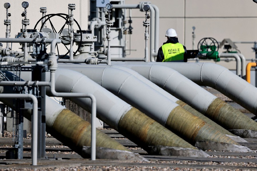 Pipes at the landfall facilities of the 'Nord Stream 1' gas pipeline are pictured in Lubmin, Germany on March 8, 2022 — Reuters/Files