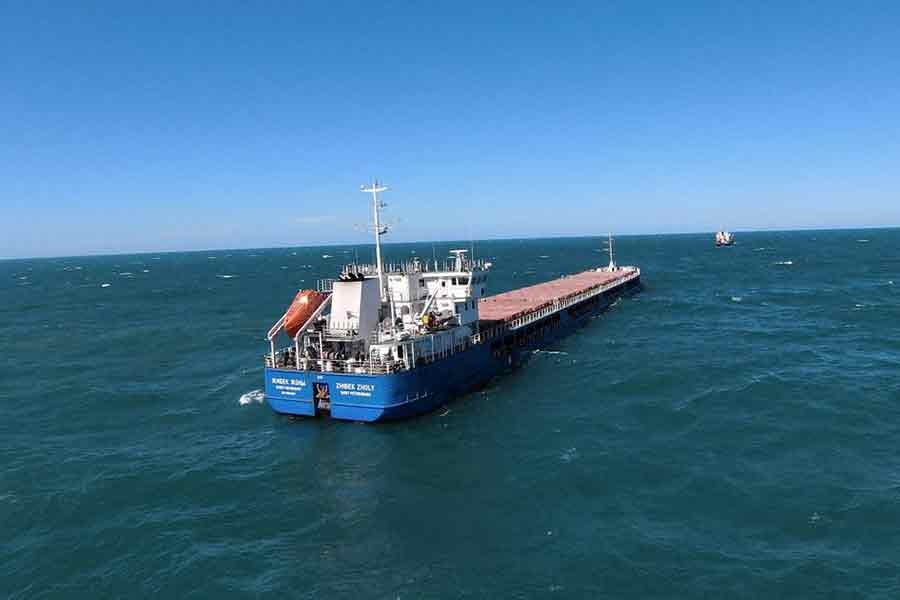 Russian-flagged cargo ship Zhibek Zholy is seen off the coast of Black Sea port of Karasu in Turkey on July 3 this year –Reuters file photo