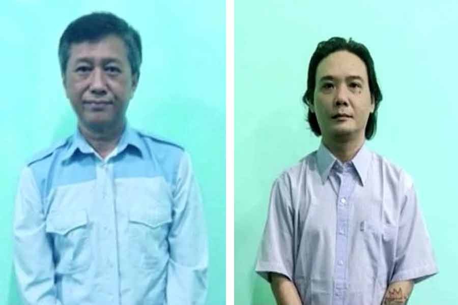 A combination image shows Kyaw Min Yu, also known as Ko Jimmy and Phyo Zeyar Thaw, two of the four democracy activists executed by Myanmar's military authorities, accused of helping carry out "terror acts". The photos were taken from Reuters.