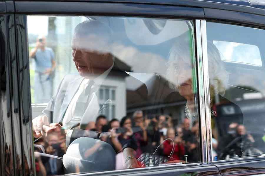 A limousine carrying Britain's King Charles and Queen Camilla leaving RAF Northolt, near London, in Britain on Friday –Reuters photo