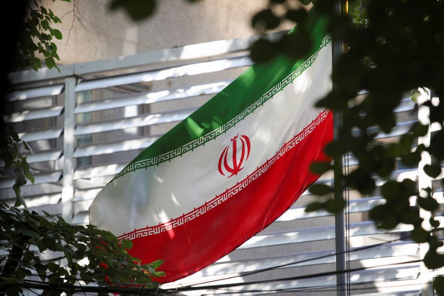 Iranian flag is seen at the Embassy of the Islamic Republic of Iran, as Albania cuts ties with Iran and orders diplomats to leave over cyberattack, in Tirana, Albania, September 8, 2022. REUTERS/Florion Goga