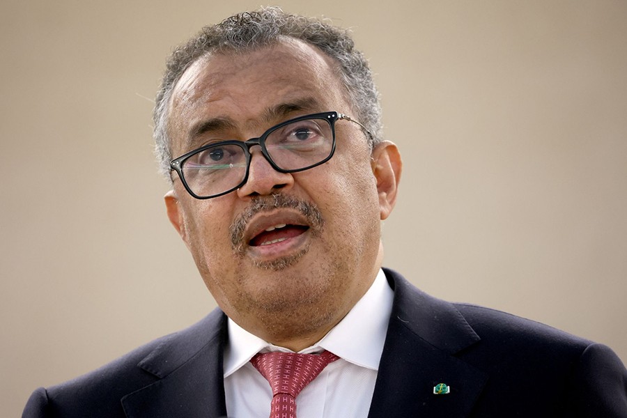 Dr Tedros Adhanom Ghebreyesus, Director-General of the World Health Organization (WHO) speaks following his re-election during the 75th World Health Assembly at the United Nations in Geneva, Switzerland on May 24, 2022 — Reuters/Files