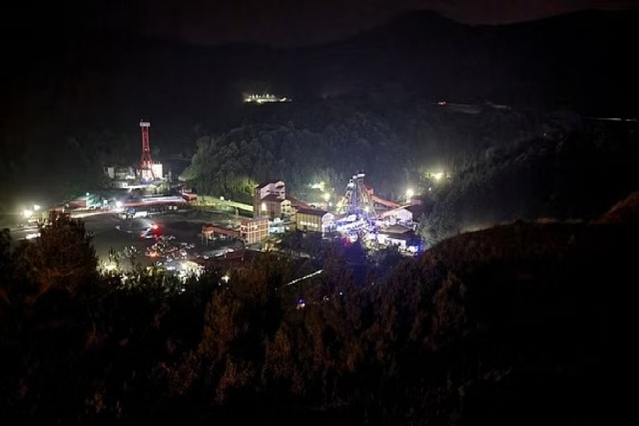 A general view of the coal mine after an explosion in Amasra in the northern Bartin province, Turkey Nov 14, 2022. Ihlas News Agency (IHA) via REUTERS