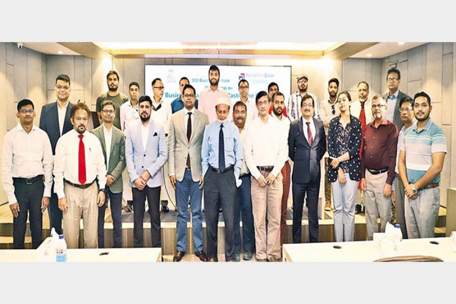 DCCI acting President Arman Haque along with others at a workshop organised by DCCI Business Institute (DBI) in the city on Saturday