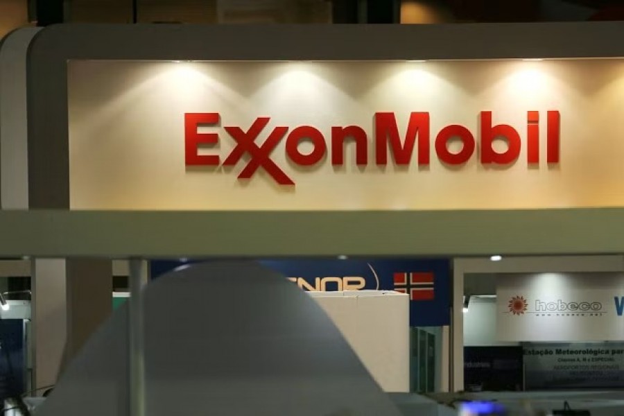 A logo of the Exxon Mobil Corp is seen at the Rio Oil and Gas Expo and Conference in Rio de Janeiro, Brazil September 24, 2018. REUTERS