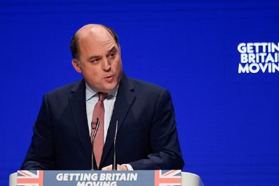 British Defense Minister Ben Wallace speaks during the annual Conservative Party conference in Birmingham, Britain, Oct 2, 2022. REUTERS/Toby Melville