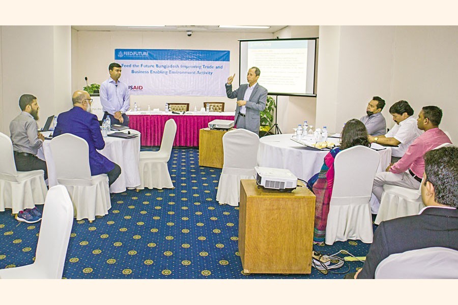 The USAID Feed the Future Bangladesh Improving Trade and Business Enabling Environment Activity imparted training to 25 customs officials on the Authorised Economic Operator (AEO) programme on Monday