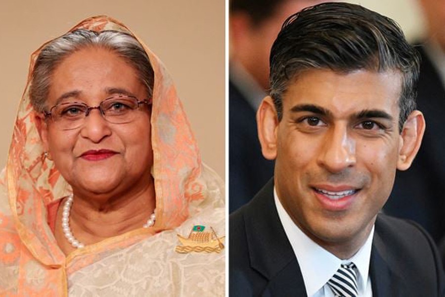 PM Hasina greets Rishi Sunak on becoming UK Prime Minister