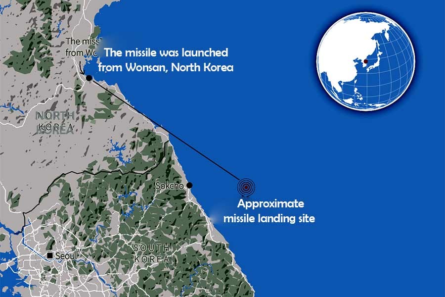 North Korea’s missile lands off South Korean coast first time since 1945