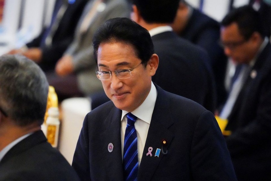 Japan's Prime Minister Fumio Kishida attends the 25th ASEAN plus Three (APT) Summit during the ASEAN summit held in Phnom Penh, Cambodia November 12, 2022. REUTERS/Cindy Liu