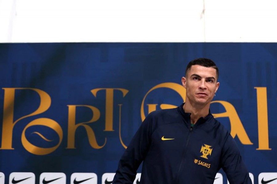 Portugal's Cristiano Ronaldo during a FIFA World Cup Qatar 2022 press conference