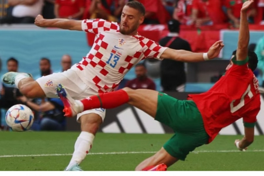 Football - FIFA World Cup Qatar 2022 - Group F - Morocco v Croatia - Al Bayt Stadium, Al Khor, Qatar - November 23, 2022 Croatia's Nikola Vlasic shoots at goal. Reuters