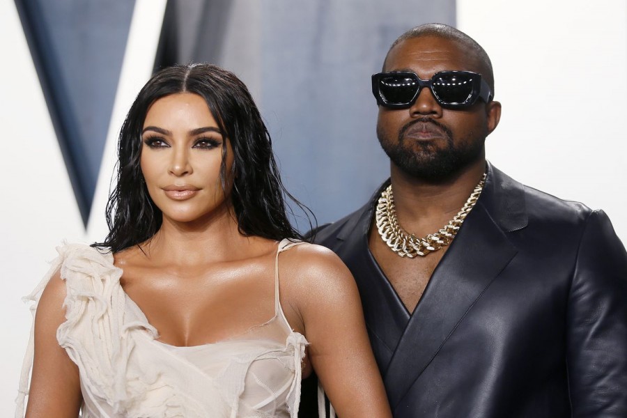 Kim Kardashian and Kanye West attend the Vanity Fair Oscar party in Beverly Hills during the 92nd Academy Awards, in Los Angeles, California, U.S., February 9, 2020. REUTERS/Danny Moloshok