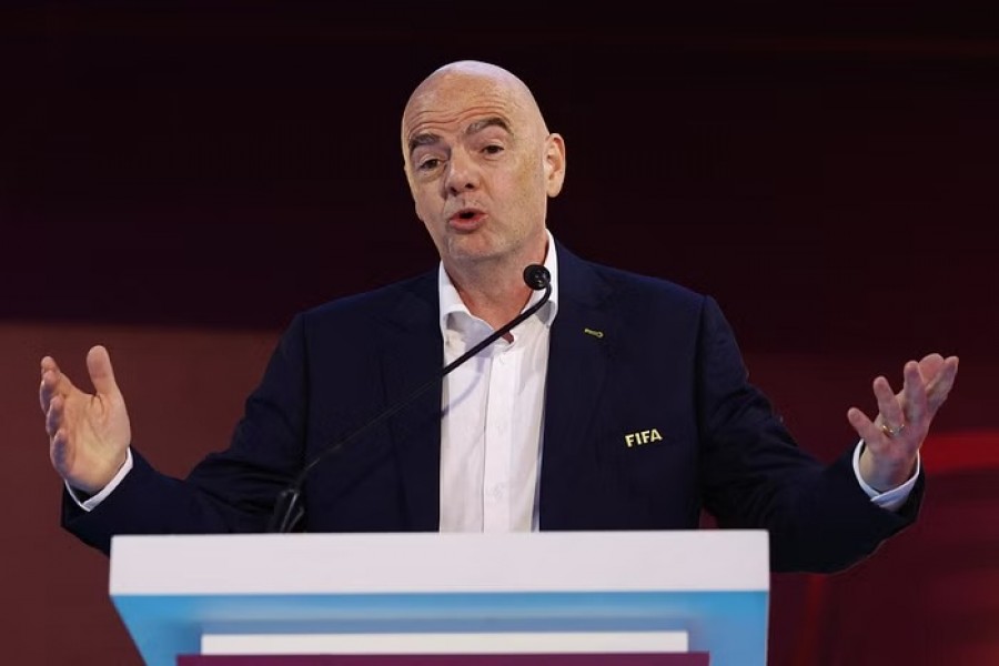 Football - FIFA World Cup Qatar 2022 - FIFA Legends Event - Hyatt Regency Oryx Doha, Doha, Qatar - December 11, 2022 FIFA president Gianni Infantino during the FIFA Legends Event.REUTERS