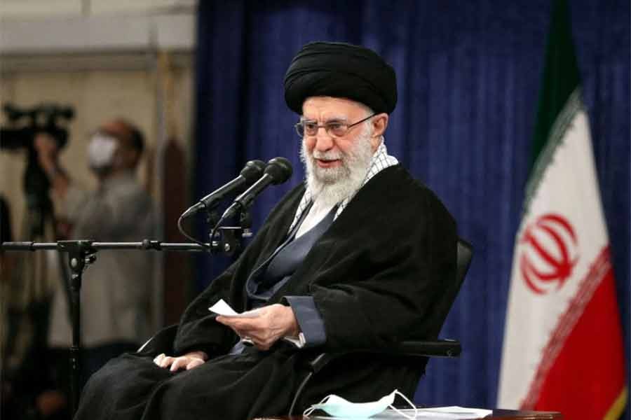 Iran's Supreme Leader Ayatollah Ali Khamenei speaking during a meeting with a group of people and clerics from the city of Qom in Tehran on Monday -Reuters photo