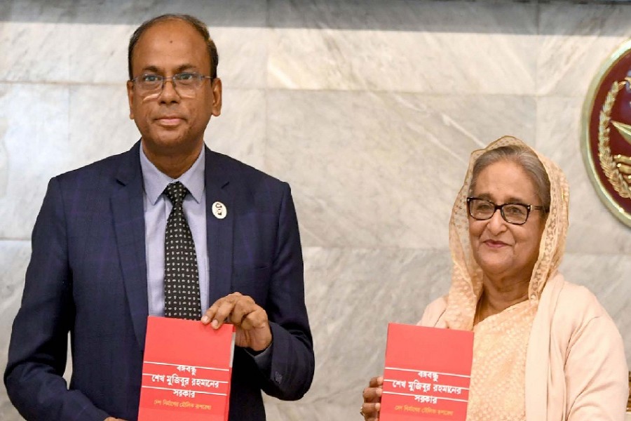 PM unveils new book on Bangabandhu and his government