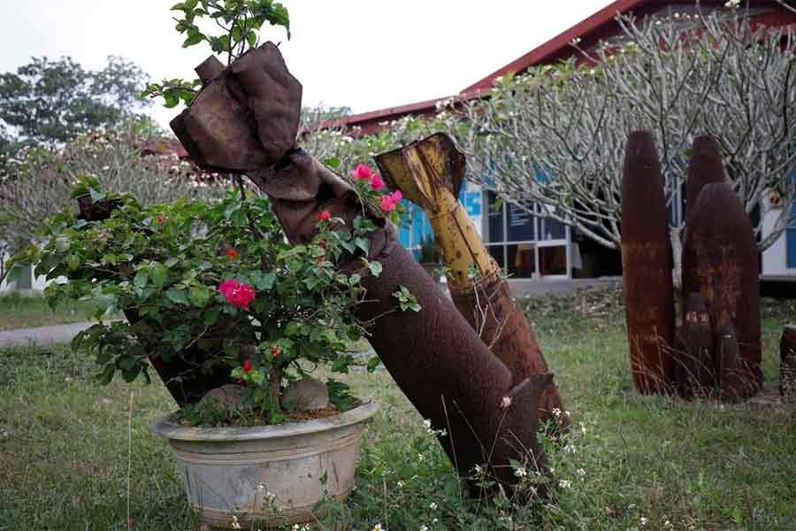 Shells of US bombs used during Vietnam War are displayed at a bombs and landmines exhibition in Quang Tri province in Vietnam –Reuters file photo