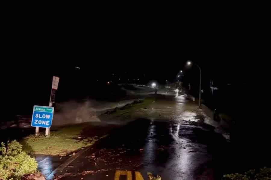 A view shows high tides rising due to Cyclone Gabrielle in Arkles Bay of Auckland in New Zealand on February 13 this year –Reuters file photo