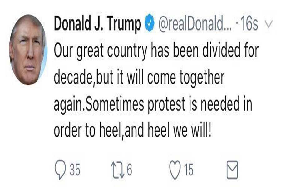 Trump spells 'heal' wrong again in a tweet